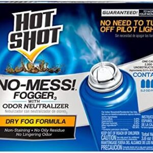 Hot Shot No Mess! Fogger With Odor Neutralizer, Kills Carpenter Ants, Spiders & Fleas, 3 Count, 1.2 Ounce