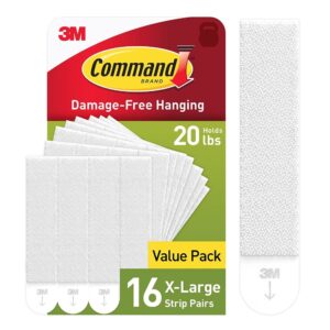 Command 20 lb XL Heavyweight Picture Hanging Strips 16 Pairs (32 Command Strips), Damage Free Hanging Picture Hangers, Heavy Duty Wall Hanging Strips for Home Decor, White Adhesive Strips  Industrial & Scientific
